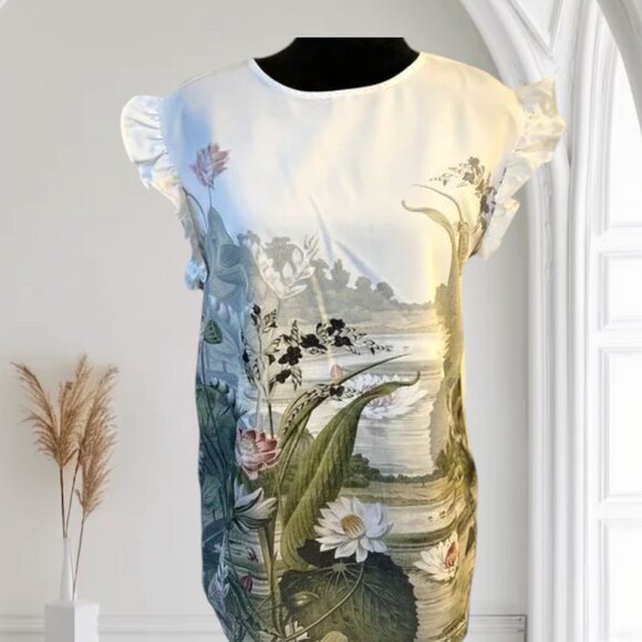 Ted Baker Wonderland Woven Front Tee  in Size 3 - Picture 1 of 4